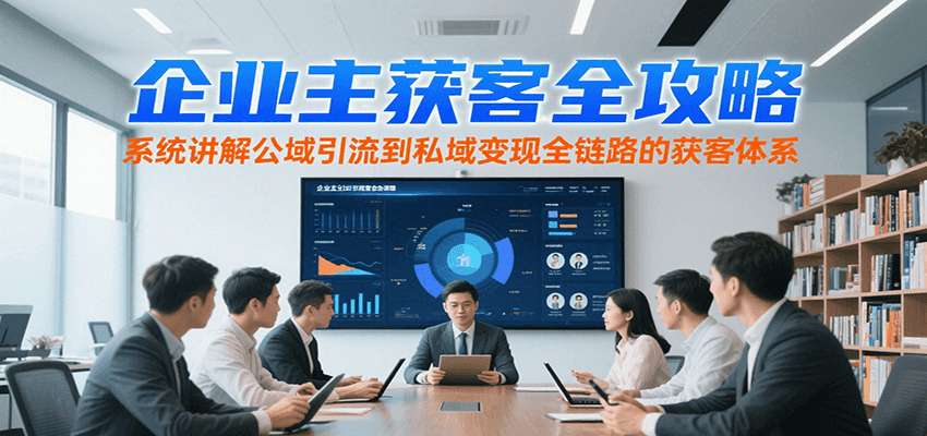 企业主获客全攻略，系统讲解公域引流到私域变现全链路的获客体系-吾爱网创