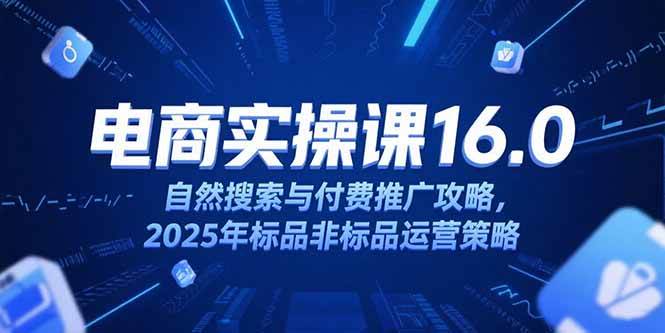 （15262期）淘宝电商运营课16.0，自然搜索与付费推广攻略，2025年标品非标品运营策略-吾爱网创
