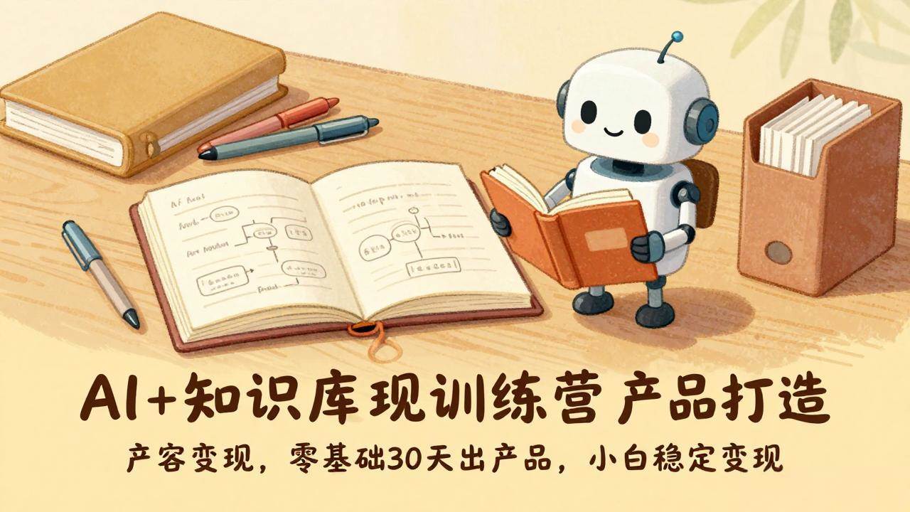 （17323期）AI+知识库变现训练营，产品打造、内容创作、全平台变现，零基础30天出产品，小白稳定变现-吾爱网创