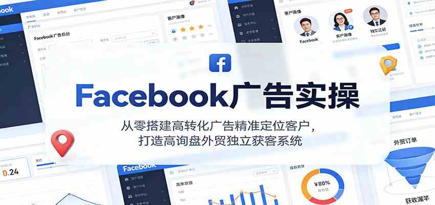 Facebook广告实操，从零搭建高转化广告精准定位客户，打造高询盘外贸独立获客系统-吾爱网创