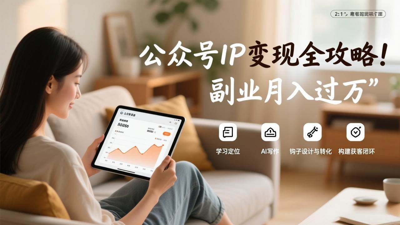 （17275期）公众号IP变现全攻略，学习定位、AI写作、钩子设计与转化，构建获客闭环，副业月入过万-吾爱网创