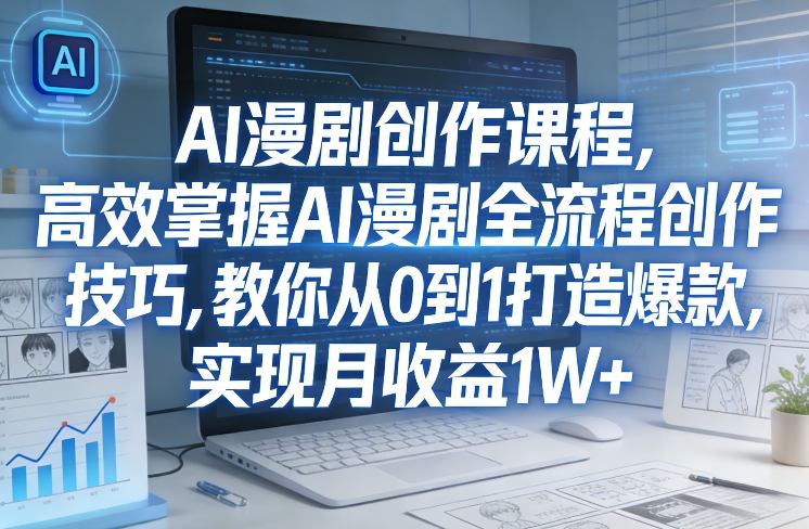 某社群AI漫剧创作课程，高效掌握AI漫剧全流程创作技巧，教你从0到1打造爆款，实现月收益1W+-吾爱网创
