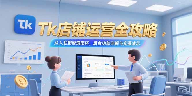 （15345期）Tk店铺运营全攻略，从入驻到变现闭环，后台功能详解与实操演示-吾爱网创