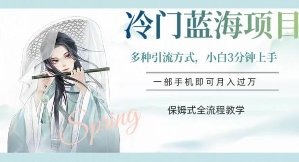冷门蓝海项目，操作简单，小白3分钟上手，多种引流方式，保姆式全流程教学【揭秘】-吾爱网创