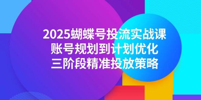 （14987期）2025蝴蝶号投流实战课，账号规划到计划优化，三阶段精准投放策略-吾爱网创