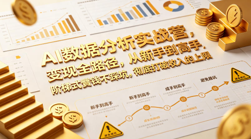 AI数据分析实战营,变现全路径,从新手到高手,阶梯式賺钱不踩坑,彻底打破收入的上限-吾爱网创
