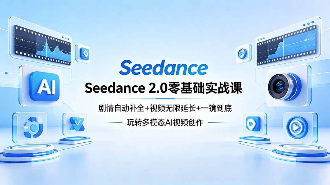 （18312期）Seedance 2.0零基础实战课：剧情自动补全+视频无限延长+一镜到底：玩转多模态AI视频创作-吾爱网创