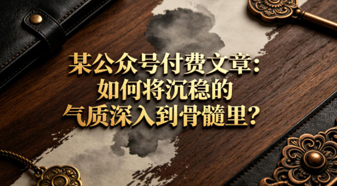 某公众号付费文章:如何将沉稳的气质深入到骨髓里?-吾爱网创