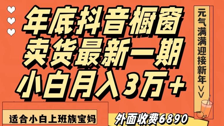 外面收费6890元年底抖音橱窗卖货最新一期，小白月入3万，适合小白上班族宝妈【揭秘】-吾爱网创