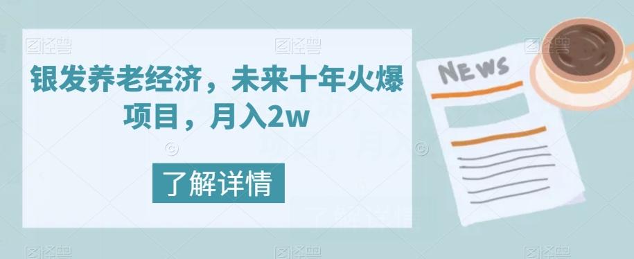 银发养老经济，未来十年火爆项目，月入2w【揭秘】-吾爱网创
