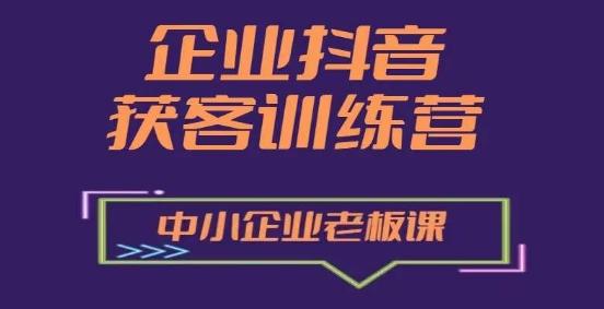企业抖音营销获客增长训练营,中小企业老板必修课-吾爱网创
