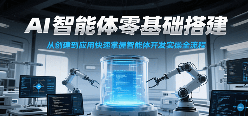 AI智能体零基础搭建实操课，从创建到应用快速掌握智能体开发全流程！-吾爱网创