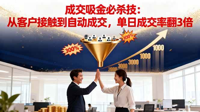 （16432期）吸金成交营销必杀技：从客户接触到自动成交，单日成交率翻3倍-吾爱网创