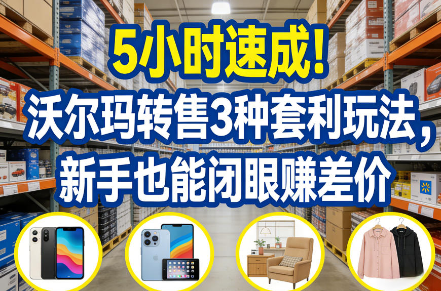 5小时速成!沃尔玛转售3种套利玩法,新手也能闭眼賺差价 5小时速成!沃尔玛转售3种套利玩法,新手也能闭眼賺差价