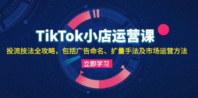 TikTok小店运营课：投流技法全攻略，包括广告命名 扩量手法及市场运营方法-吾爱网创