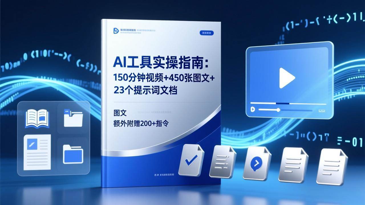 （17504期）AI工具实操指南：150分钟视频+450张图文+23个提示词文档，额外附赠200+指令-吾爱网创