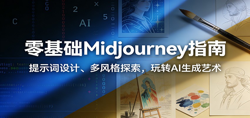 零基础Midjourney指南:提示词设计、多风格探索,玩转AI生成艺术-吾爱网创