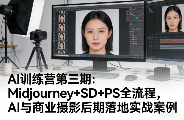 AI训练营第三期：Midjourney+SD+PS全流程，AI与商业摄影后期落地实战案例-吾爱网创