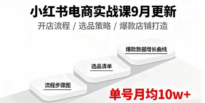 (16120期)小红书电商实战课9月更新,开店流程/选品策略/爆款店铺打造,单号月均10w+-吾爱网创