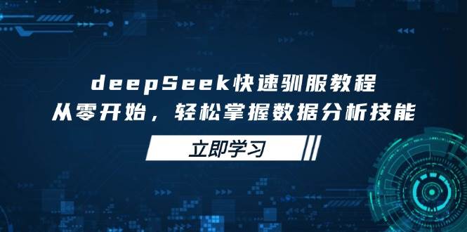 （14536期）deepSeek快速驯服教程，从零开始，轻松掌握数据分析技能-吾爱网创