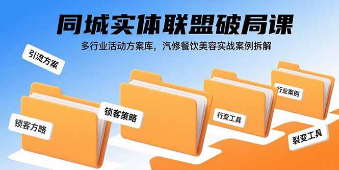 （15833期）同城实体联盟破局课，多行业活动方案库，汽修餐饮美容实战案例拆解-吾爱网创