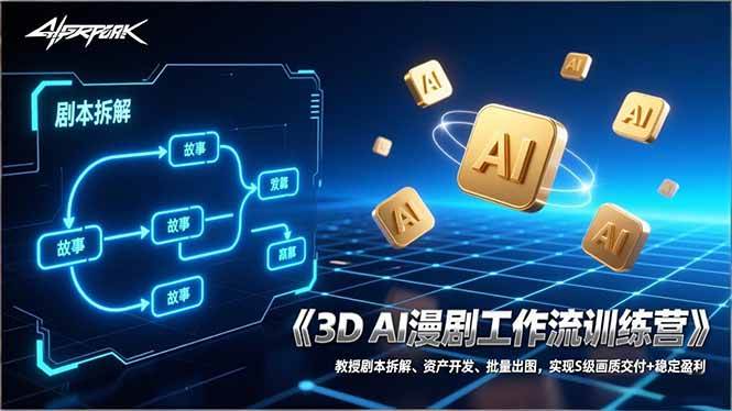 （17276期）3D AI漫剧工作流训练营：教授剧本拆解、资产开发、批量出图，实现S级画质交付+稳定盈利-吾爱网创