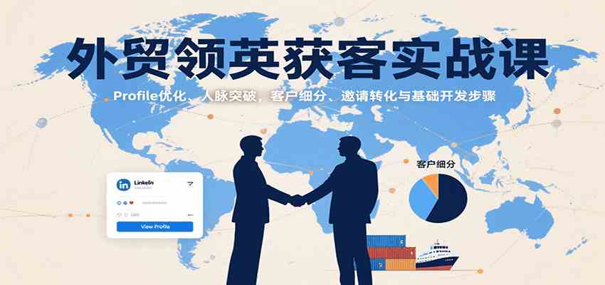 外贸领英获客实战课:Profile优化、人脉突破,客户细分、邀请转化与基础开发步骤-吾爱网创
