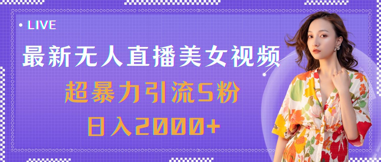 最新无人直播美女视频,超暴力引流S粉日入2000+-吾爱网创
