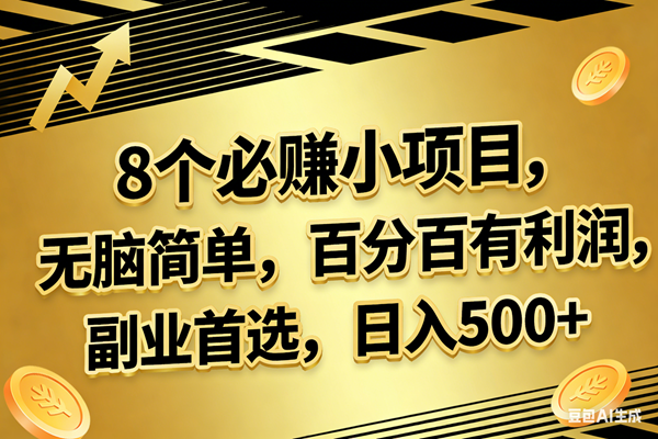 （17793期）10个必赚的小项目，百分百有利润，无脑简单，副业首选，日入300+-吾爱网创