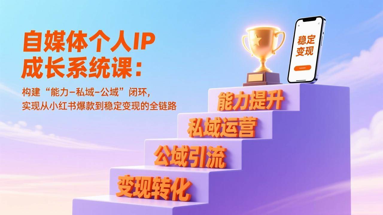 （17192期）自媒体个人IP成长系统课：构建“能力-私域-公域”闭环，实现从小红书爆款到稳定变现的全链路-吾爱网创