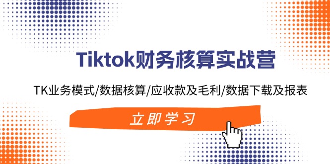 Tiktok财务核算实战营：TK业务模式/数据核算/应收款及毛利/数据下载及报表-吾爱网创