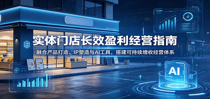 实体门店长效盈利经营指南:融合产品打造、IP塑造与AI工具,搭建可持续增收经营体系-吾爱网创