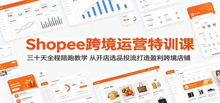 Shopee跨境运营特训课:三十天全程陪跑教学,从开店选品投流打造盈利跨境店铺-吾爱网创
