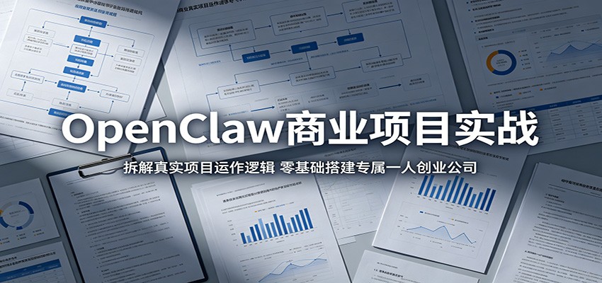 OpenClaw商业项目实战:拆解真实项目运作逻辑,零基础搭建专属一人创业公司-吾爱网创