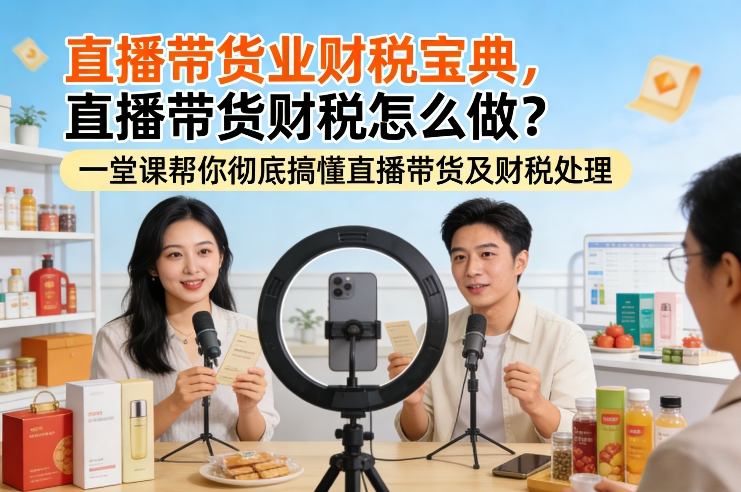 直播带货业财税宝典，直播带货财税怎么做？一堂课帮你彻底搞懂直播带货及财税处理-吾爱网创