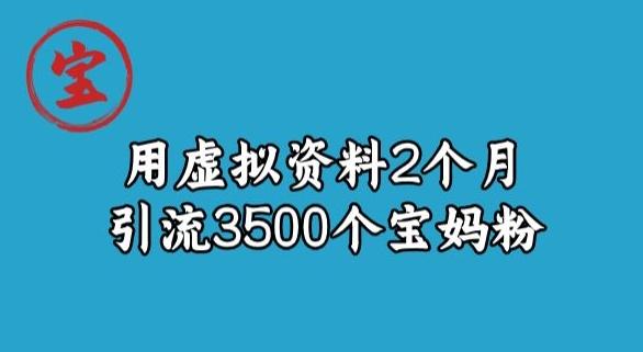 宝哥虚拟资料项目,2个月引流3500个宝妈粉-吾爱网创