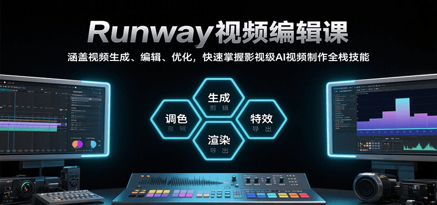 Runway视频编辑课，涵盖视频生成、编辑、优化，快速掌握影视级AI视频制作全栈技能-吾爱网创