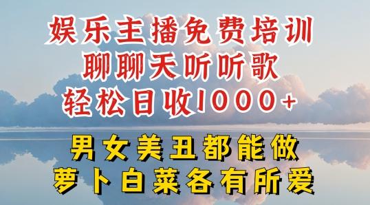 娱乐主播免费培训聊聊天听听歌轻松日收1K+，男女美丑都能做萝卜白菜各有所爱【揭秘】-吾爱网创