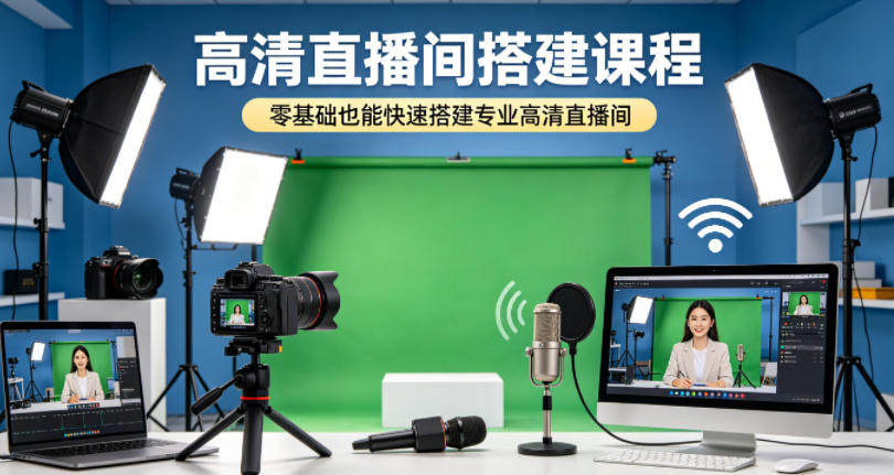 高清直播间搭建课程，零基础也能快速搭建专业高清直播间-吾爱网创