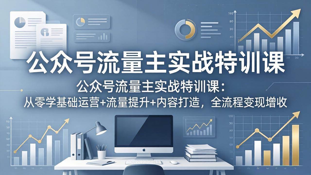 （18072期）公众号流量主实战特训课：从零学基础运营+流量提升+内容打造，全流程变现增收-吾爱网创