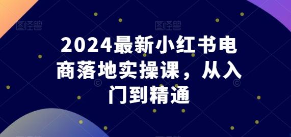 2024最新小红书电商落地实操课,从入门到精通-吾爱网创