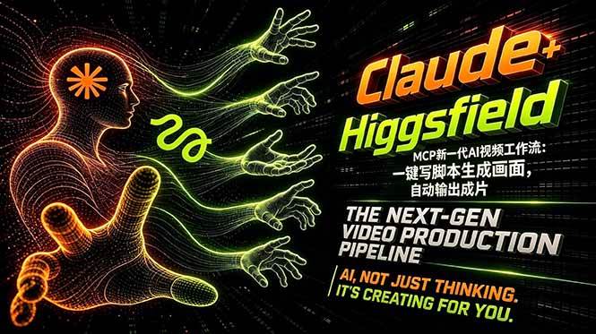 (18345期)Claude+Higgsfield MCP新一代AI视频工作流:一键写脚本生成画面,自动输出成片-吾爱网创