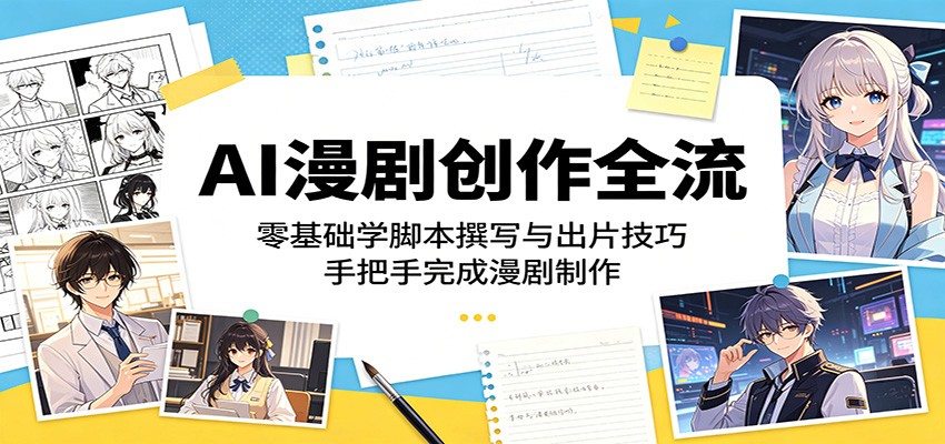 AI漫剧创作全流:零基础学脚本撰写与出片技巧,手把手完成漫剧制作-吾爱网创