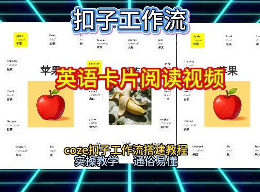 【一键生成英语卡片单词阅读工作流】2026保姆级教程，Coze工作流一键搭，英语单词卡片+阅读练习直接搞定-吾爱网创