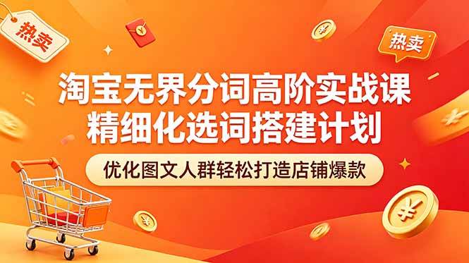 (18564期)淘宝无界分词高阶实战课 精细化选词搭建计划 优化图文人群轻松打造店铺爆款-吾爱网创