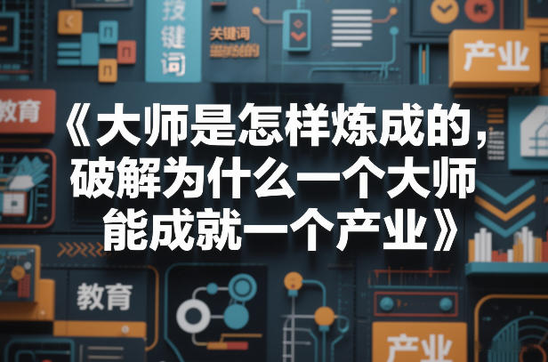 大师是怎样炼成的,破解为什么一个大师,能成就一个产业【电子书】-吾爱网创