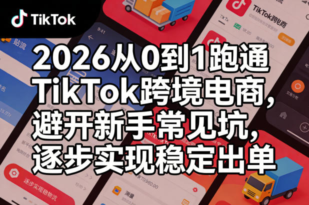 2026从0到1跑通TikTok跨境电商,避开新手常见坑,逐步实现稳定出单-吾爱网创