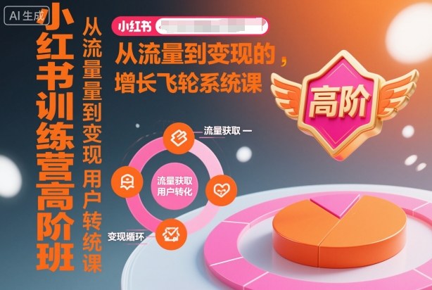 小红书训练营高阶班,从流量到变现的增长飞轮系统课-吾爱网创