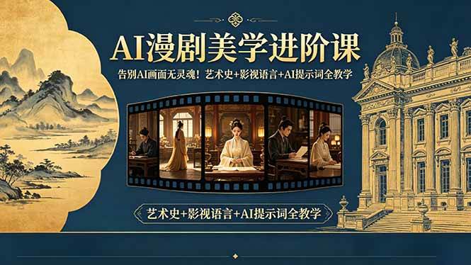 （18480期）告别AI画面无灵魂！AI漫剧美学进阶课，艺术史+影视语言+AI提示词全教学-吾爱网创
