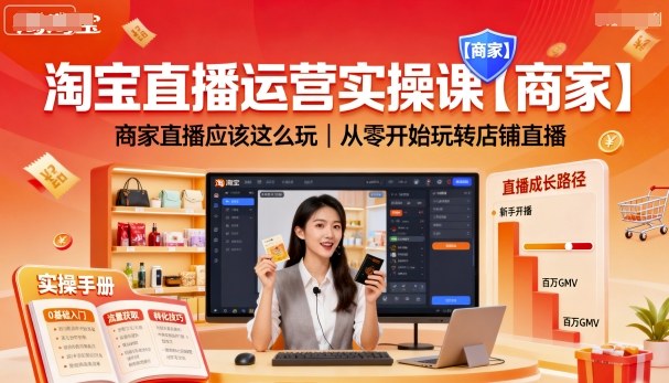 淘宝直播运营实操课【商家】，商家直播应该这么玩，从零开始玩转店铺直播-吾爱网创